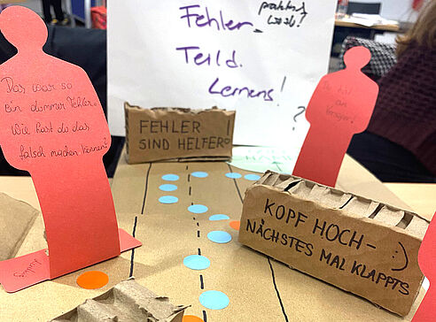 selbstgebasteltes Karton Spielbrett